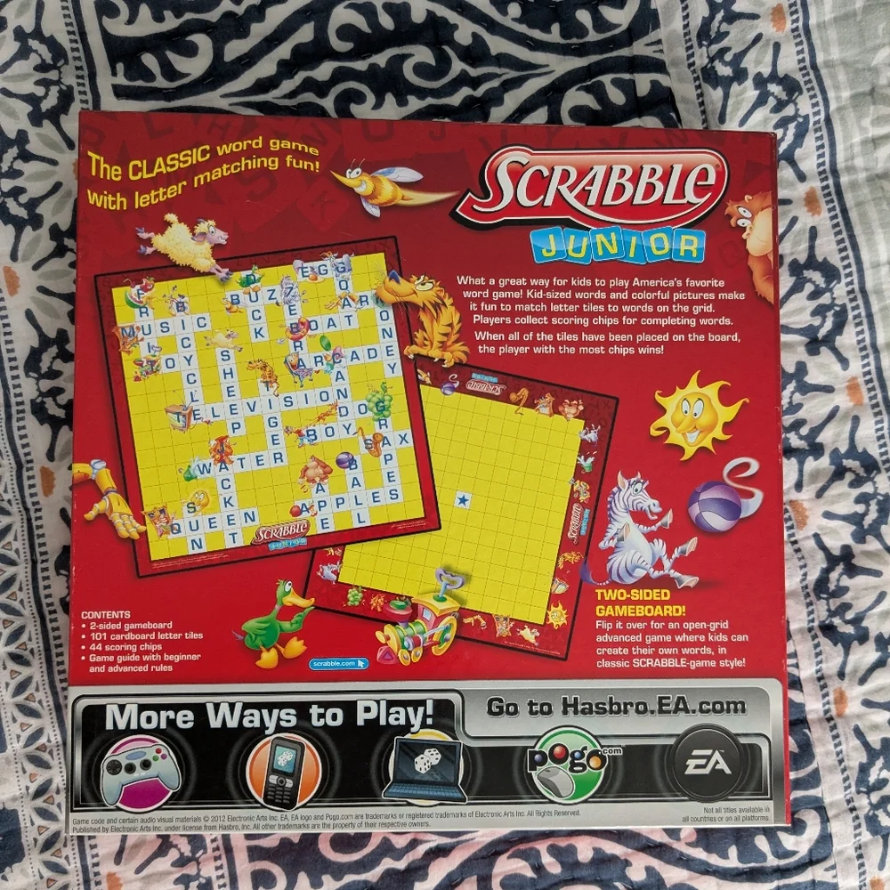 ⭐ Scrabble Junior Double-sided Board Game